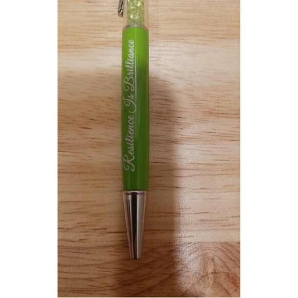 Hand Engraved Quote Pen In Lime Green - Picture 4 of 6